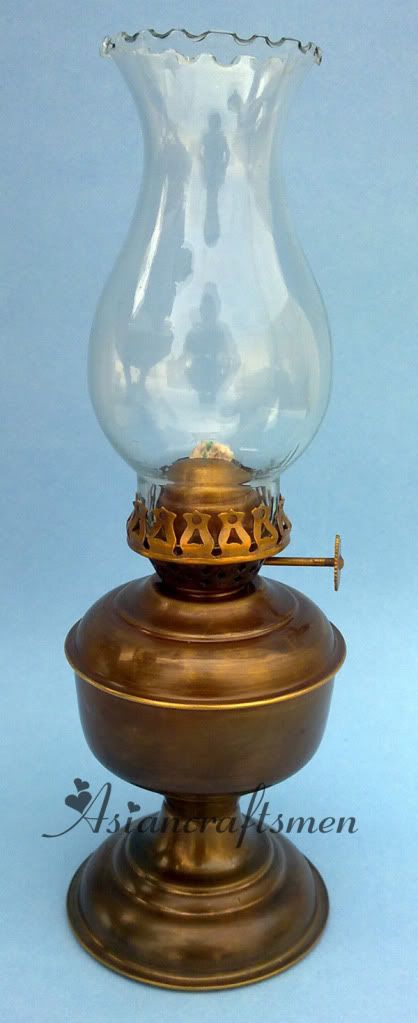 BRASS OIL KEROSENE LAMP, BRASS OIL LAMP GLASS CHIMNEY | EBay