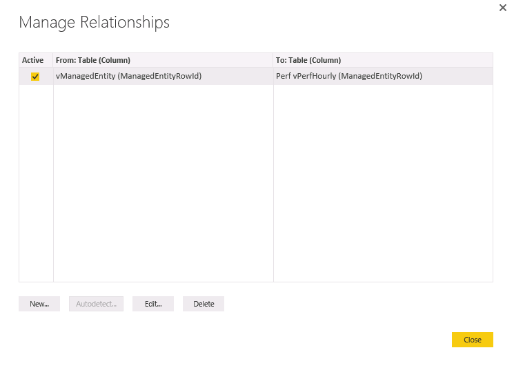 Manage Relationships screenshot