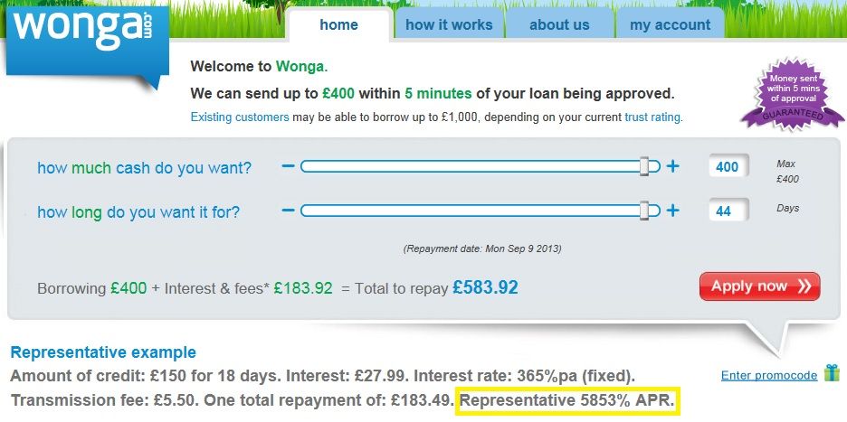 click to go to Wonga's 'about' page