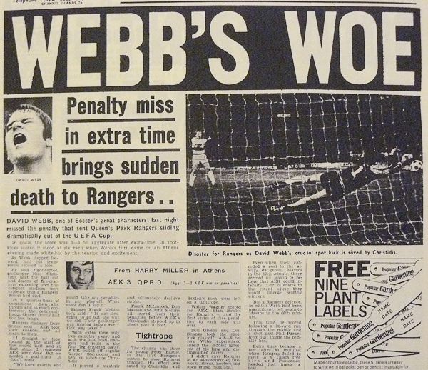 QPR REPORT: QPR Report Saturday: Recalling 1968 QPR Promotion at Aston  Villa...AEK ATHENS: 36 Years Ago Today...Robert Green Speaks