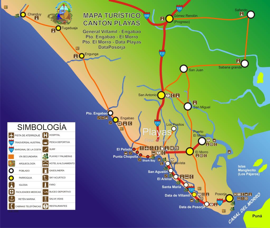 Mapa Turistico De Las Playas Del Ecuador