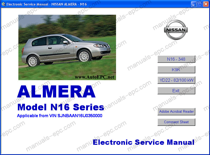 Nissan almera n16 repair manual #8