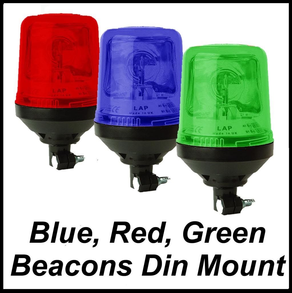 Emergency Beacons Blue, Red, Green Response Vehicle Lighting