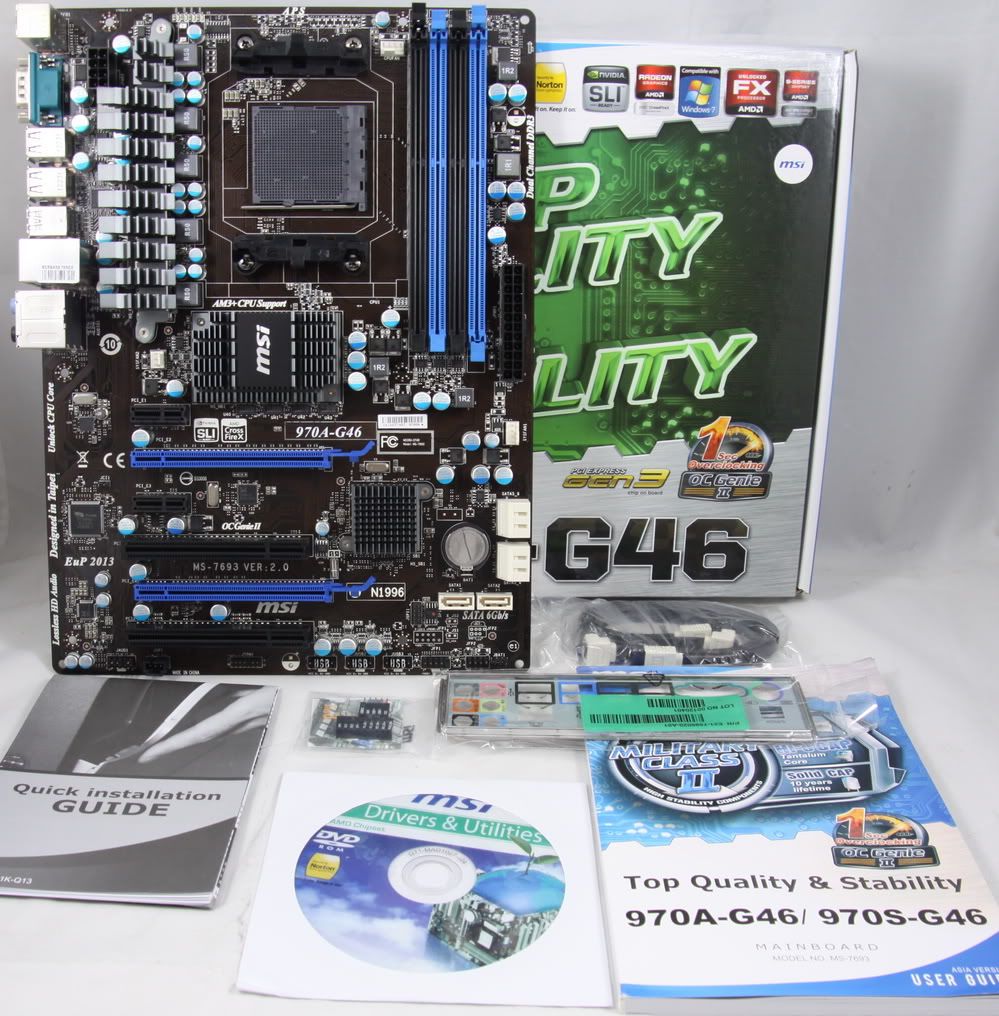 MSI 970A-G46 AM3+ AMD 970 SATA 6Gb/s USB 3.0 ATX AMD Motherboard with ...