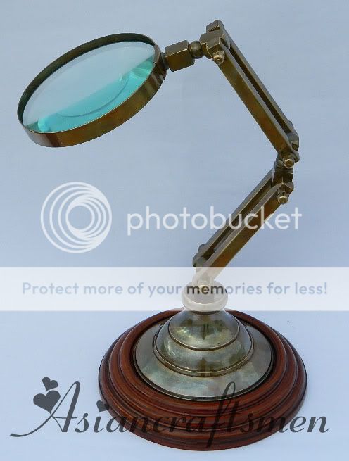 HERE IS A GREAT VICTORIAN STYLE FULLY ADJUSTABLE BRASS DESK MAGNIFIER