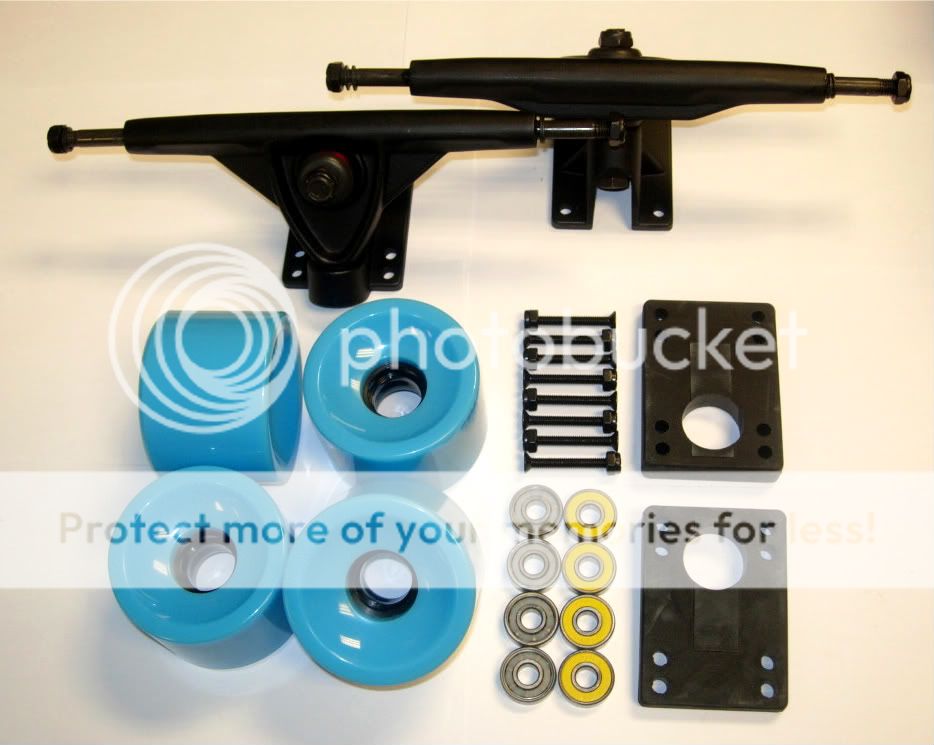 LONGBOARD SKATEBOARD 180 TRUCKS and 70mm WHEELS Package  