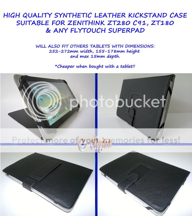 Leather Tablet Case for 10 Flytouch Superpad Zenithink ZT280 C91 