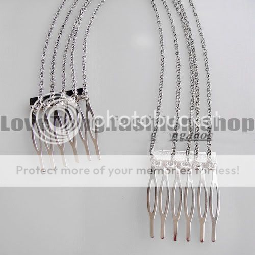 1pc New Metal Gold Silver Chain Fringe Tassel Hair Comb Cuff Women 