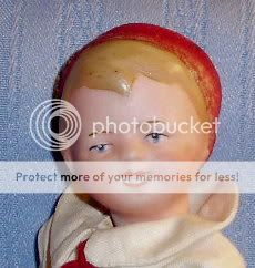 Antique German Bisque CHARACTER DOLL with Molded Hat  