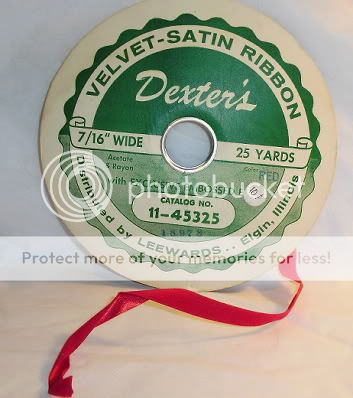 Vintage 1950s RED COLOR Velvet Satin RIBBON  