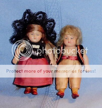Buschow and Beck German Celluloid Pair DOLLHOUSE size Doll  